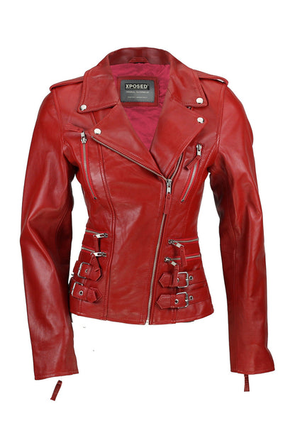 XPOSED BUCKLE STYLED BIKER JACKET