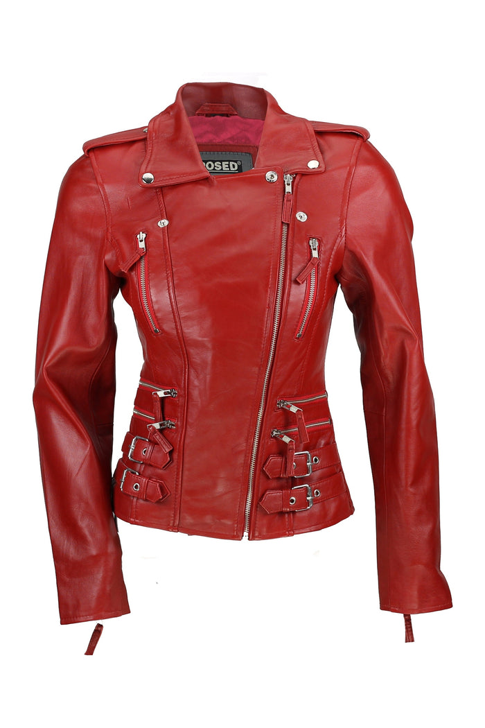 XPOSED BUCKLE STYLED BIKER JACKET