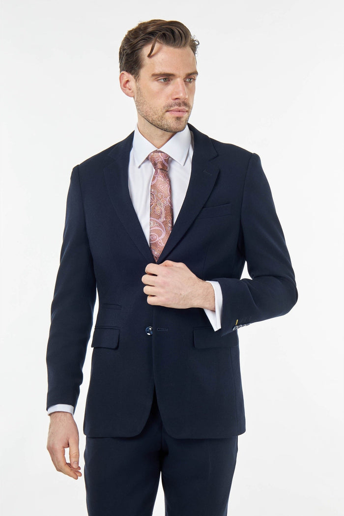 Zak - Men's Navy Blue Tailored Blazer