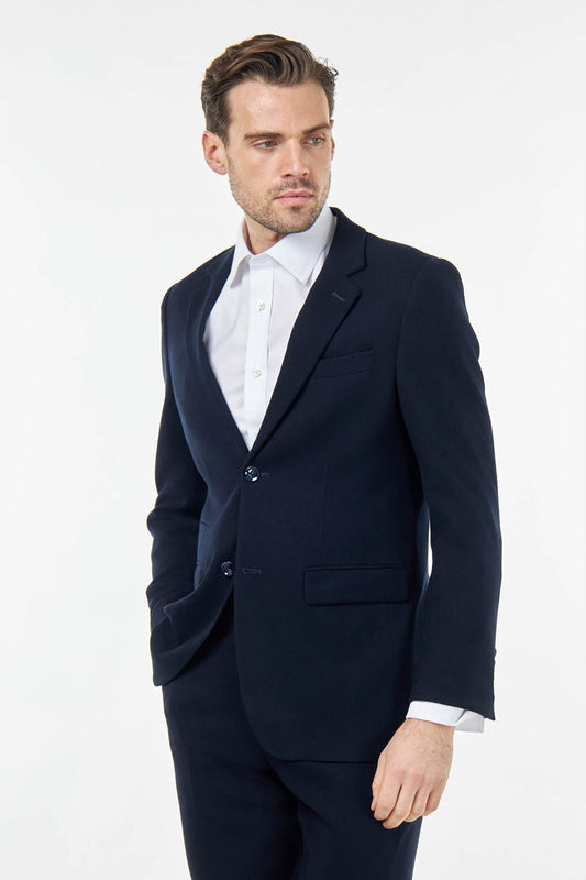 Zak - Men's Navy Blue Tailored Blazer
