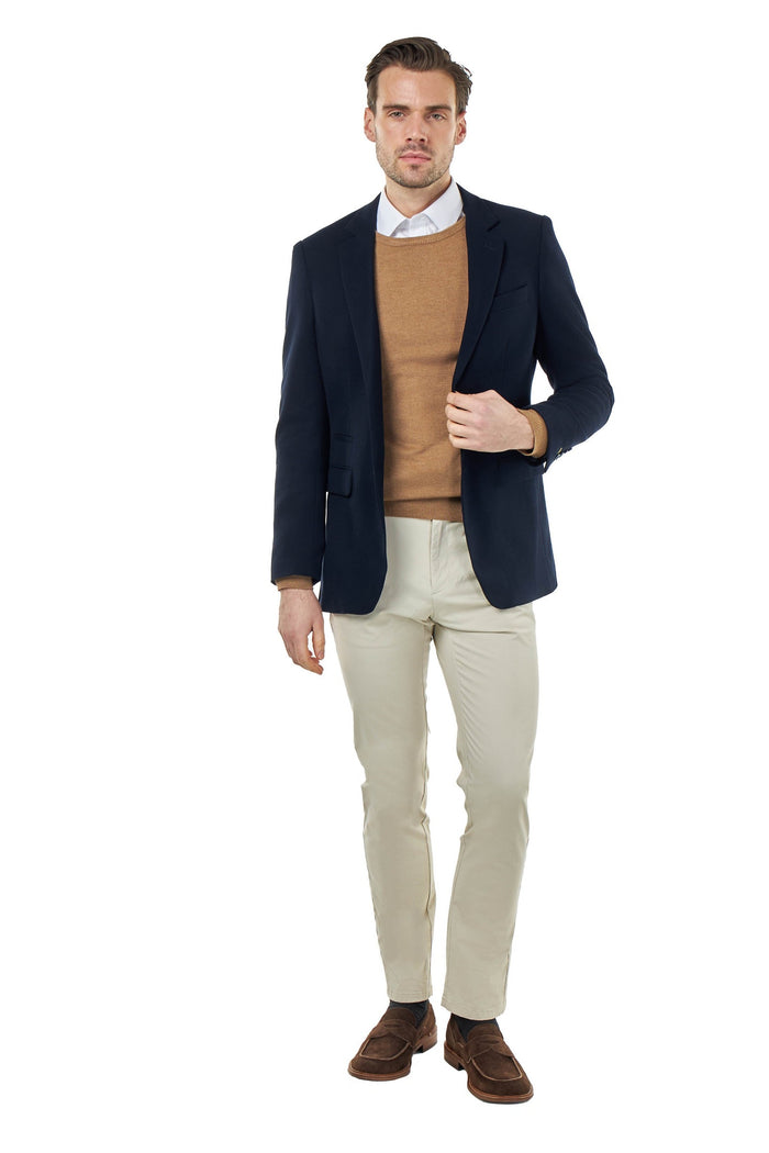 Zak - Men's Navy Blue Tailored Blazer