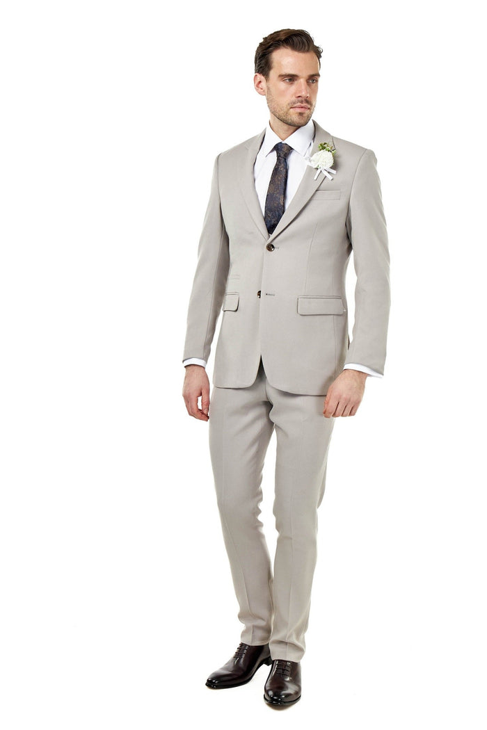 ZAK - Tailored 3 Piece Suit Honeycomb Taupe