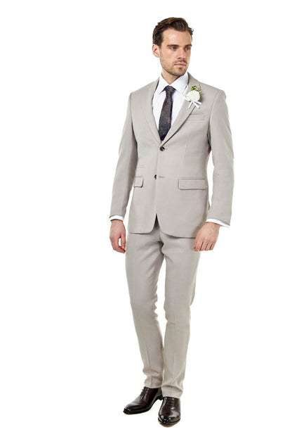 ZAK - Tailored 3 Piece Suit Honeycomb Taupe