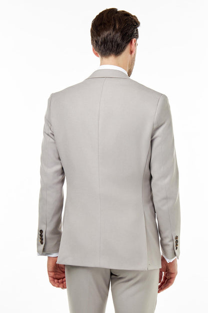 ZAK - Tailored 3 Piece Suit Honeycomb Taupe
