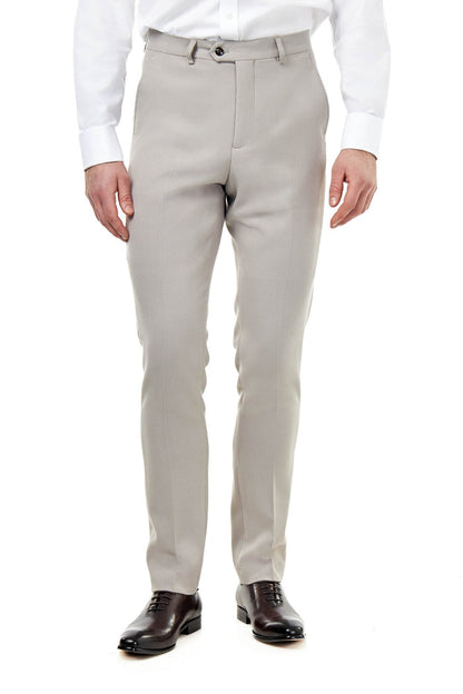ZAK – HONEYCOMB WEAVE TAUPE TAILORED SUIT TROUSER