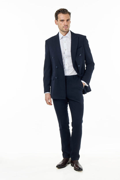 ZAK – NAVY BLUE DOUBLE BREASTED TAILORED 2 PIECE SUIT