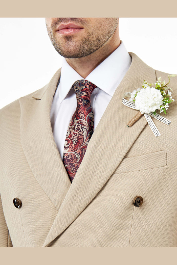ZAK – Stone Double Breasted Tailored 2 Piece Suit