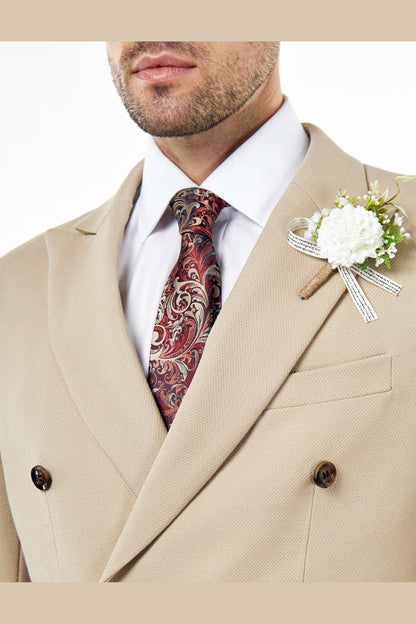 ZAK – Stone Double Breasted Tailored 2 Piece Suit