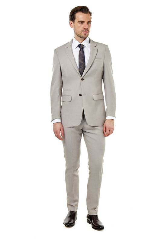 ZAK – TAILORED 2 PIECE SUIT IN TAUPE HONEYCOMB